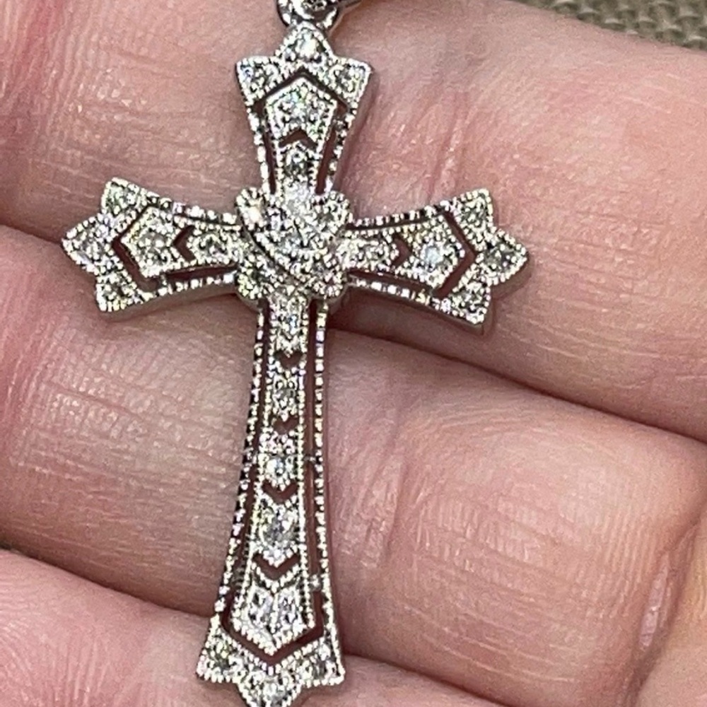 Affinity 925 Sterling Silver Diamond Accented Cro… - image 2